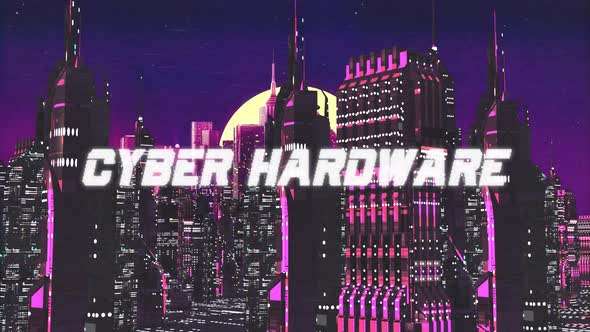 Retro Cyber City Background Cyber Hardware