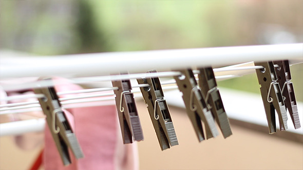 Laundry Dryer Clips in Wind