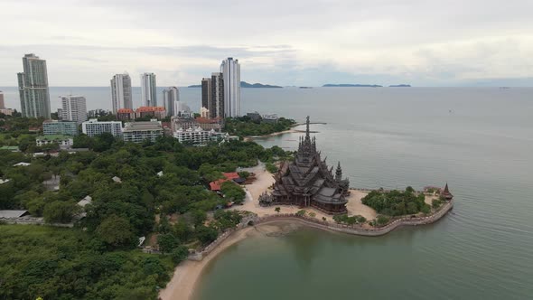 The Sanctuary of Truth in Pattaya, Bangkok, Thailand.