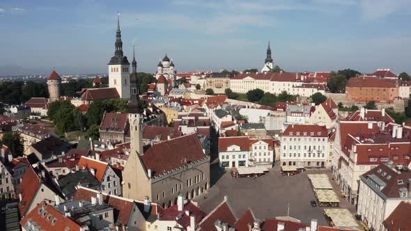 Aerial View of Medieval Tallinn City in Estonia Baltics