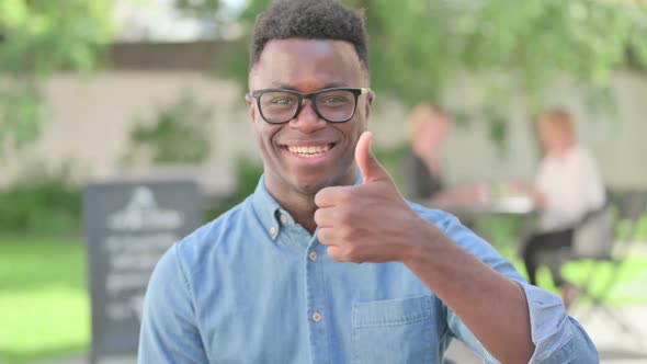 Portrait of African Man Showing Thumbs Up Sign