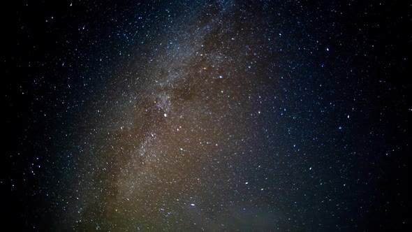 Timelapse of the Starry Sky and the Milky Way. Time Lapse