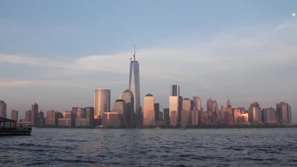 Lower Manhattan with Hudson River in foreground, New York City, New York, USA