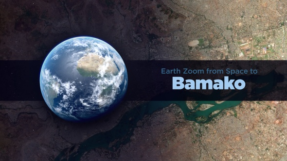 Bamako (Mali) Earth Zoom to the City from Space