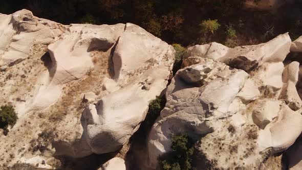 Vertical Video Cappadocia Landscape Aerial View