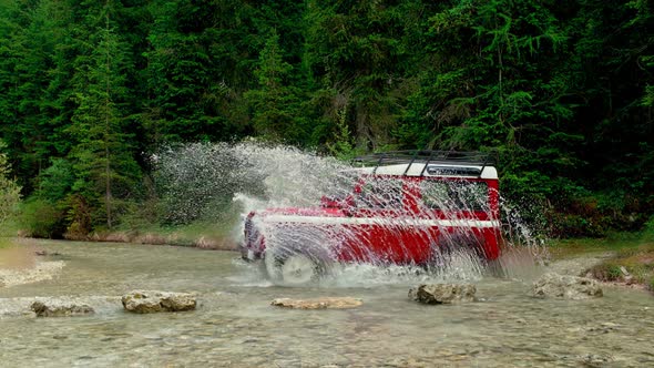 The Car Crosses The River