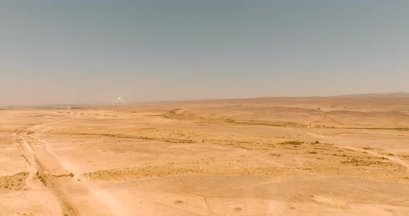 Dry desert landscape, Drone footage.