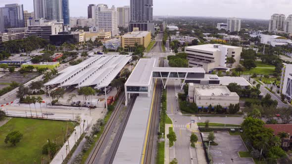 Aerial Video Brightline Fort Lauderdale Fl 4k 