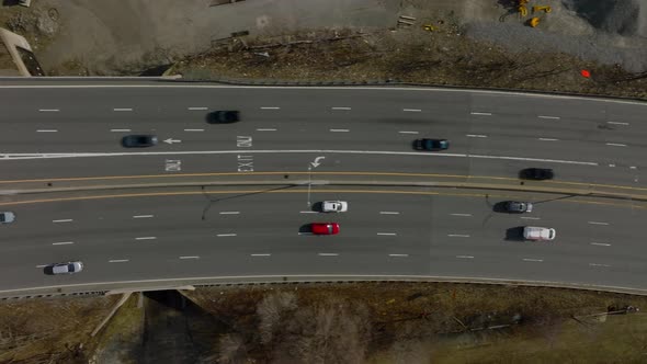 High Angle Footage of Traffic on Highway