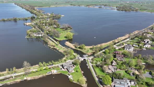 Typical Dutch Nature Lake Scenery at a Sunny Day