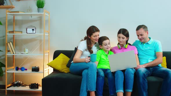 Good Looking Family Spending Time Together at Home