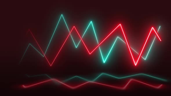 Red and Blue Neon Lights Glowing Lines Loop Abstract 4K Moving Wallpaper Background