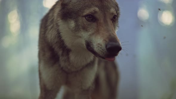 Slow Motion Video of a Wolf Closeup