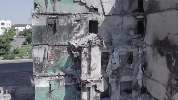 Multistorey Building Bombed During the War in Ukraine