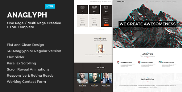 Anaglyph - One & Multi Page Creative Template