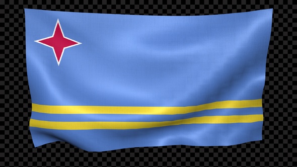 Aruba Flag Waving Looped