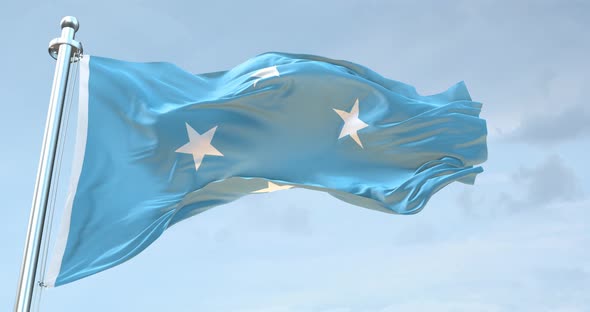 Micronesia Federated States  Flag Waving Loop  4 K