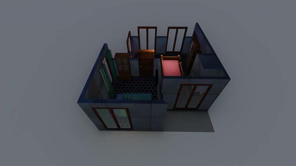 Isometric bedroom layout
