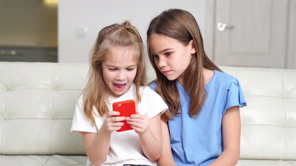 Cheerful Girls Take Selfies Communicate Via Video Communication Over Internet