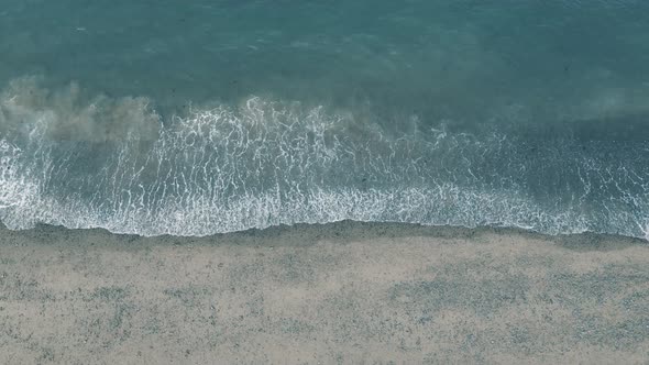 Empty Pebble Beach With Waves On The Shore Near The Bray Town In County Wicklow, Ireland. - aerial t