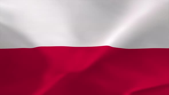 Poland Waving Flag Animation 4K Moving Wallpaper Background