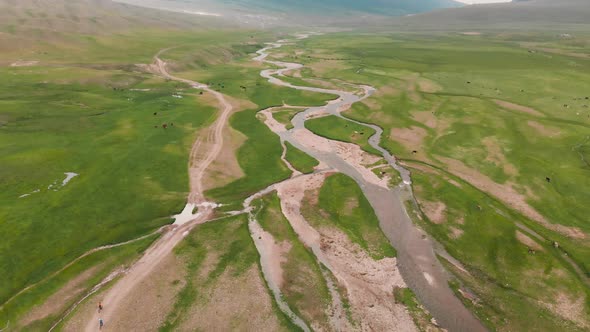 Aerial View of Assy Mountain Valley in Kazakhstan