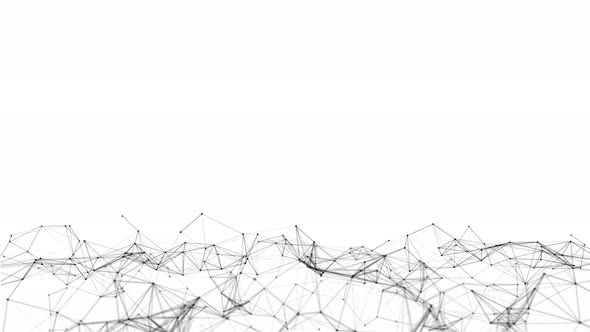 Looped abstract animated background of lines and particles