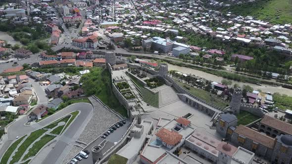 Aerial View of Rabati Fortress in Akhaltsikhe, Georgia