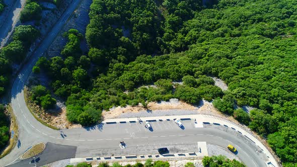 The gorges of the Ardeche in France seen from the sky