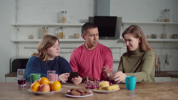 Hearing Impaired People Making Video Call on Phone