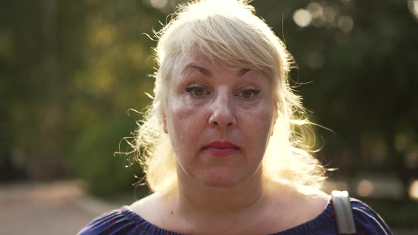 Portrait of a Mature Overweight Woman