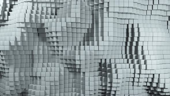 Abstract Background of the Movement of Gray Cubes