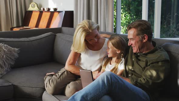 Grandparents and grandchild spending time together