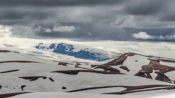 Dramatic Sky over Winter Iceland Landscape