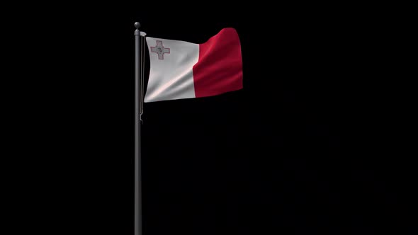 Malta Flag With Alpha 2K