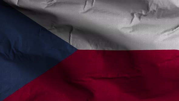 Czech Republic Flag Textured Waving Background 4K