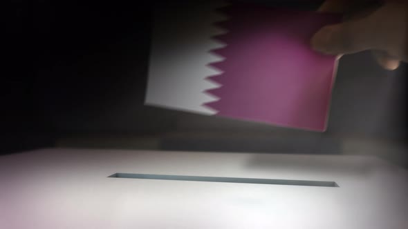 Compositing Hand Voting To Flag OF Qatar