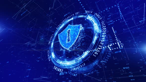 HUD and Shield Icon of Cyber Security alt