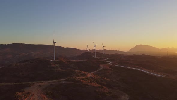 Wind power turbines generating clean renewable energy