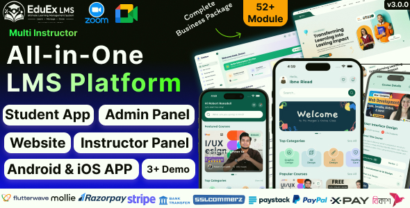 EduEx LMS - Ultimate Learning Management System (LMS) with (Laravel + Flutter Apps)