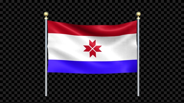 Mordovia Flag Waving In Double Pole Looped alt