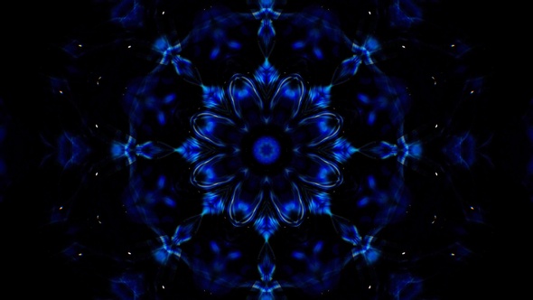 Symmetrical Glittering Blue Energy Loop 4K 06