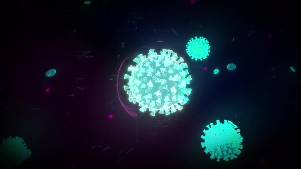 Newest delta variant of coronavirus disease strain analyzed in dark background alt