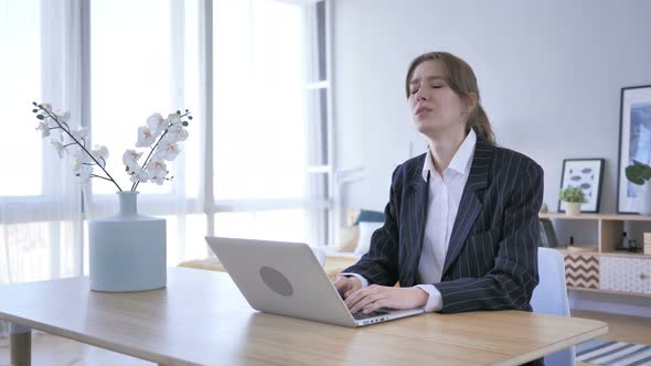 Loss, Frustrated Woman Working on Laptop