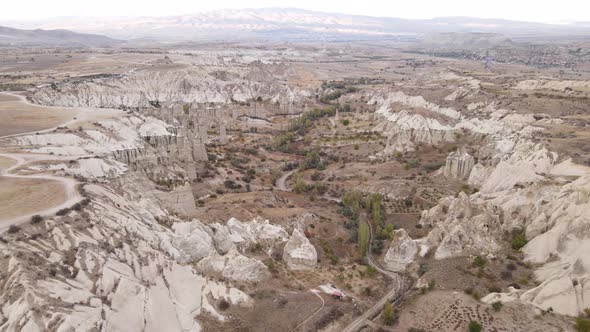 Cappadocia Landscape Aerial View. Turkey. Goreme National Park