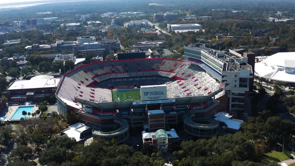 Aerial orbit around Florida Gators stadium