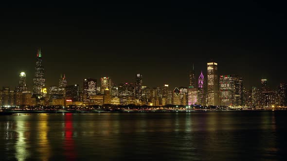 Night timelapse of Chicago from across the water.