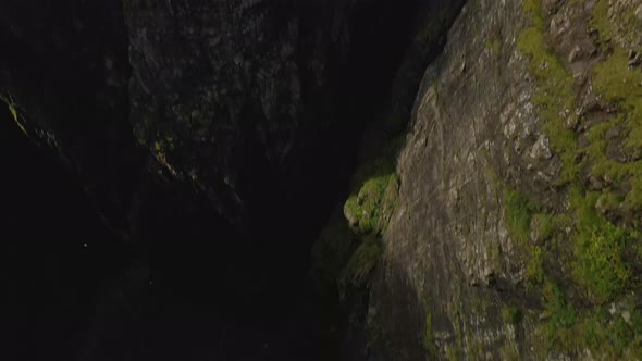 Drone Over Coastline With Asmundarstakkur Sea Stack