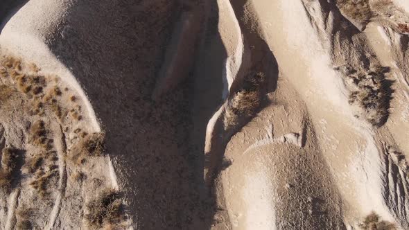 Vertical Video Cappadocia Landscape Aerial View