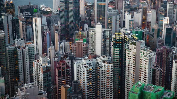 Time lapse of city at Hong Kong in the evening